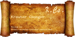 Kreuter Csongor névjegykártya